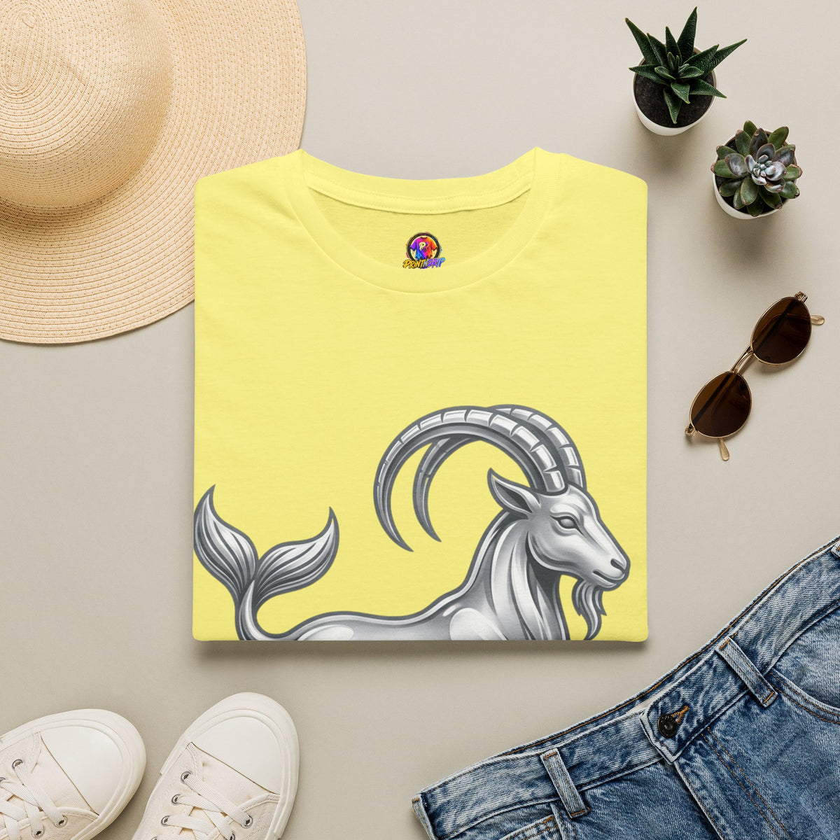 Capricorn Goat Zodiac T-Shirt — Mythical Sea-Goat Horoscope Tee