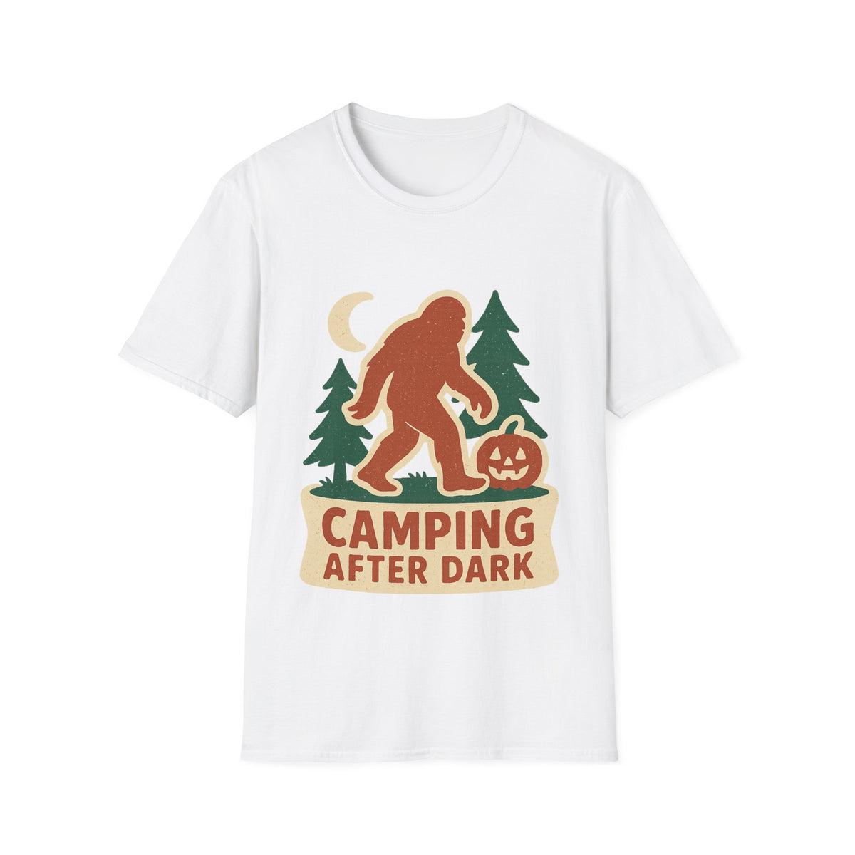 Camping After Dark T‑Shirt — Retro Bigfoot Camp Graphic Tee - Trending Now - August 2026