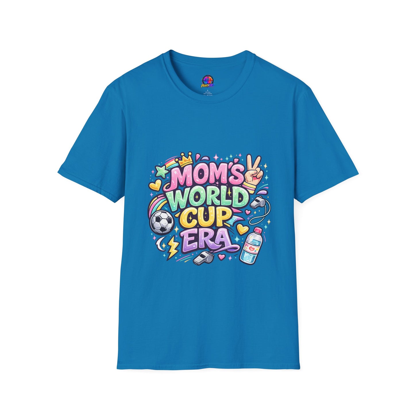 Girls Kids Mom's World Cup Era T‑Shirt — Playful Soccer Mom Tee