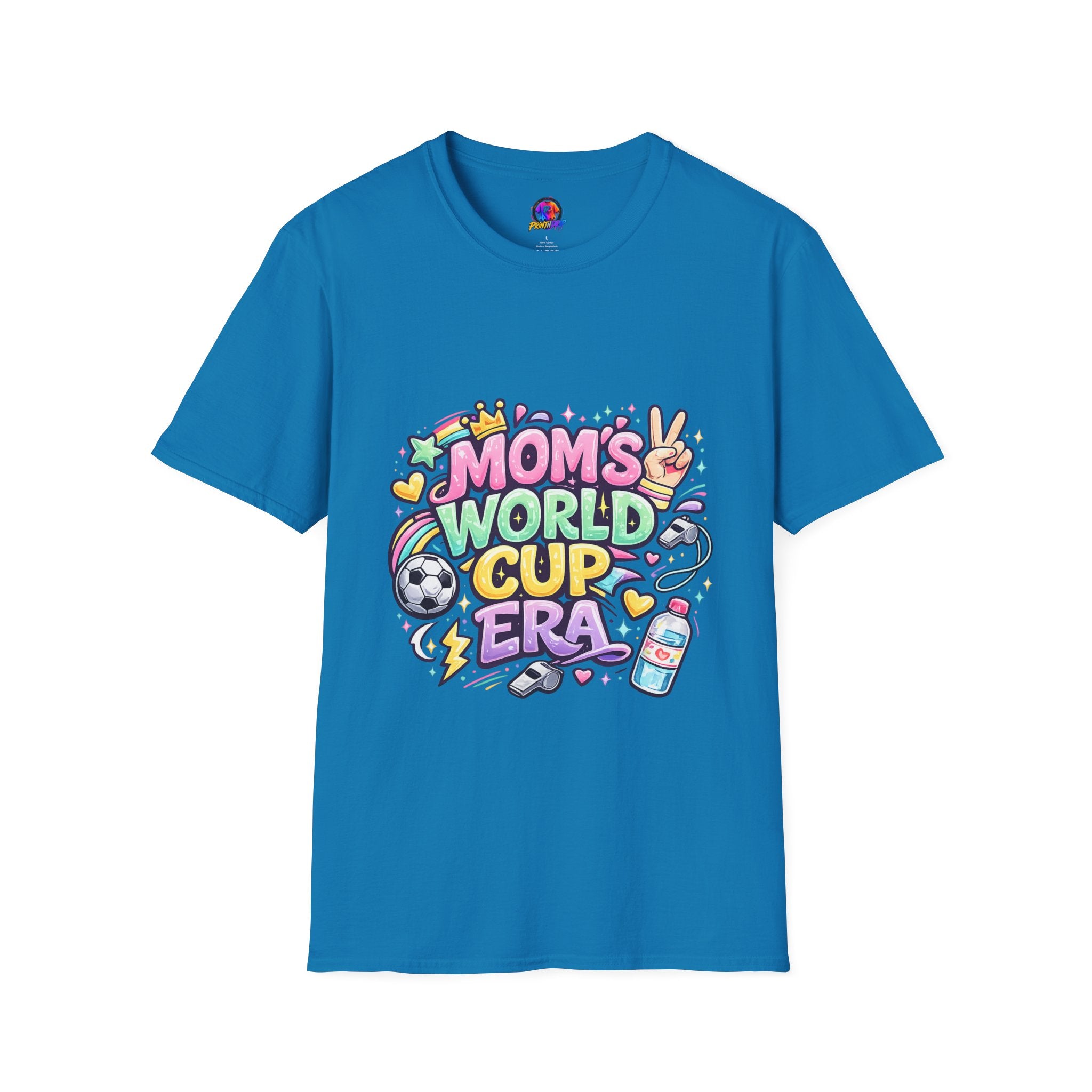 Girls Kids Mom's World Cup Era T‑Shirt — Playful Soccer Mom Tee