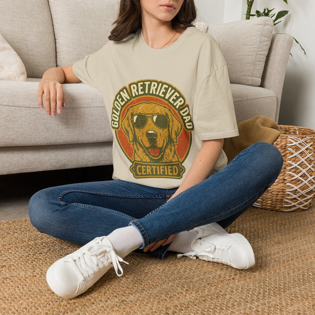 Golden Retriever Dad T-Shirt — Certified Retro Dog Dad Tee