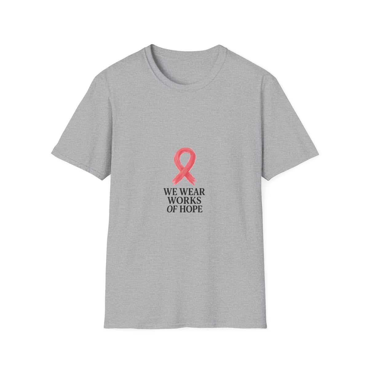 Breast Cancer Awareness Ribbon T-Shirt — "We Wear Works of Hope" - Trending Now - October 2026