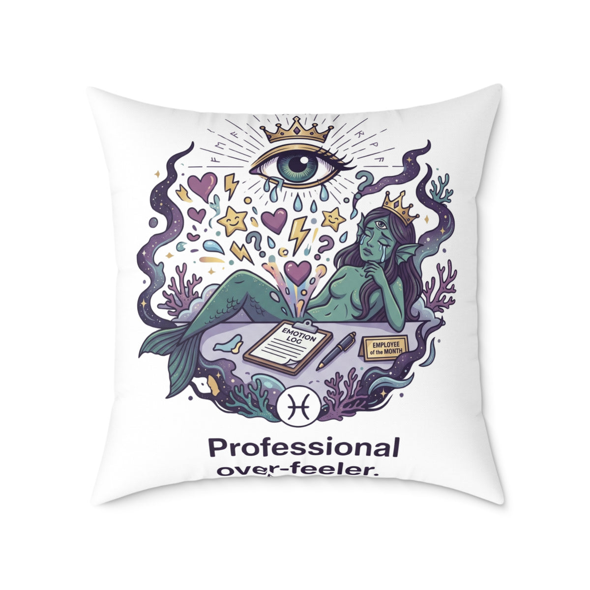 Pisces Zodiac Professional Over-feeler Square Poly Canvas Pillow