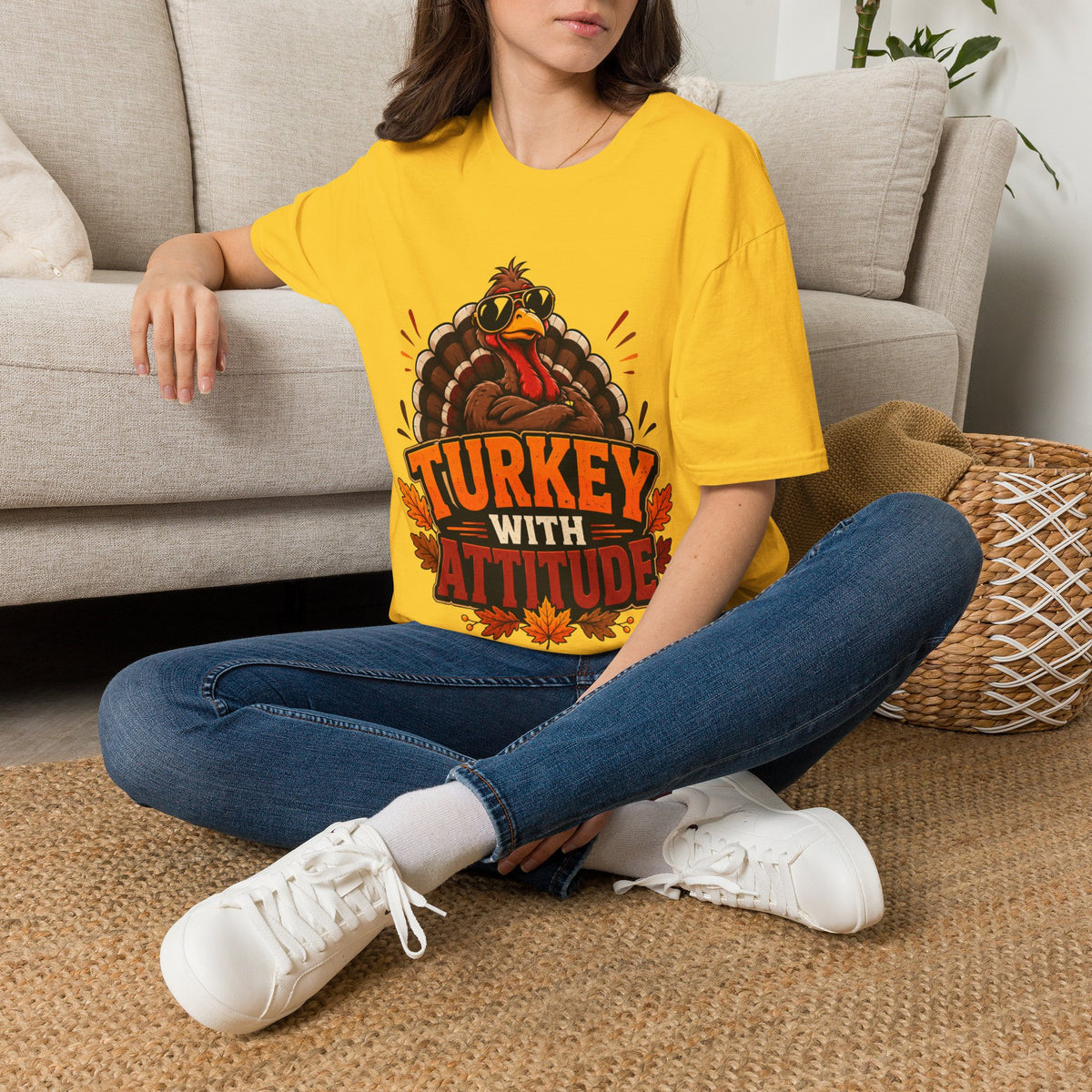 Thanksgiving T-Shirt Turkey With Attitude T-Shirt — Funny Thanksgiving Turkey Graphic Tee