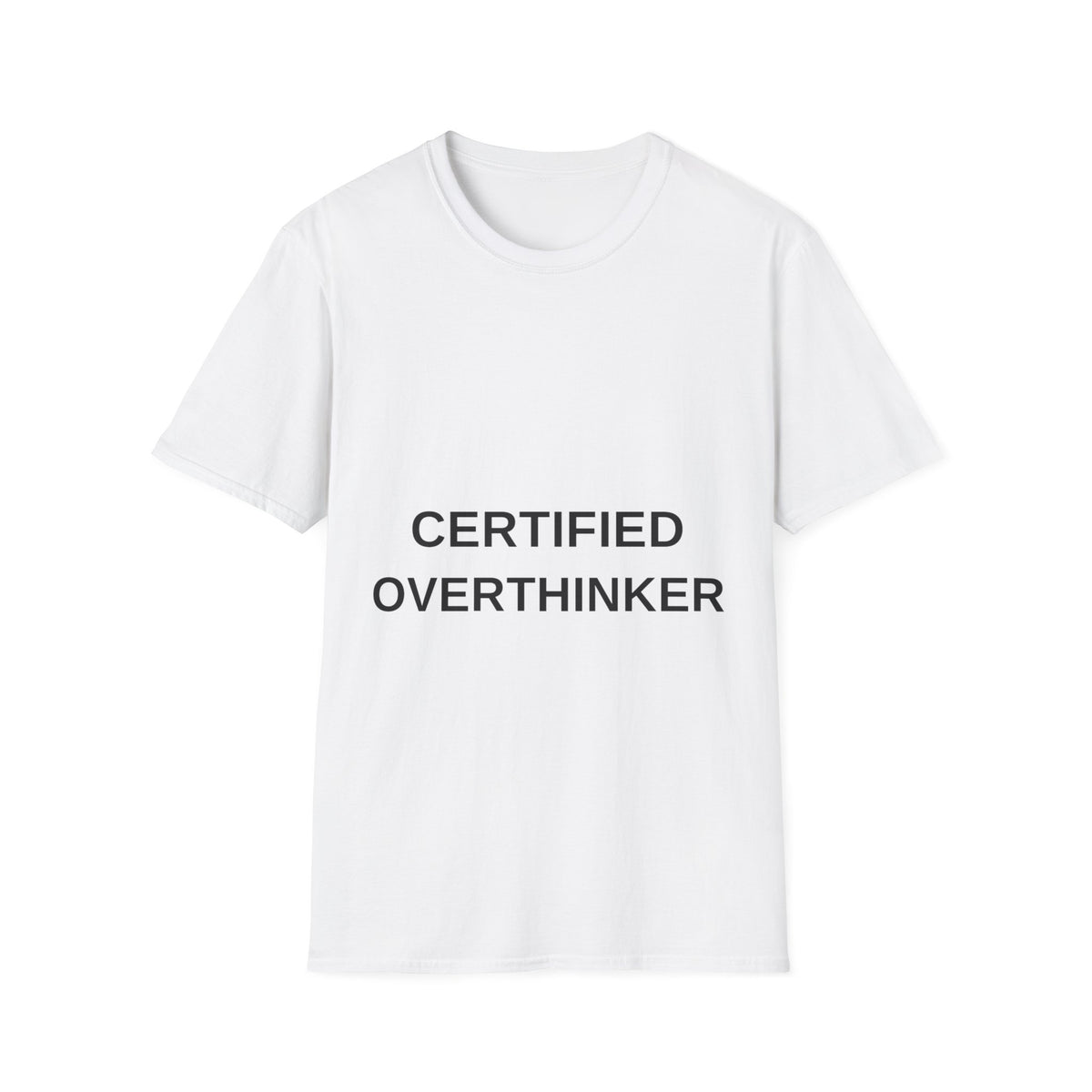 Certified Overthinker Minimalist Typographic Funny Introvert White Graphic Tee - Trending Now - September 2026
