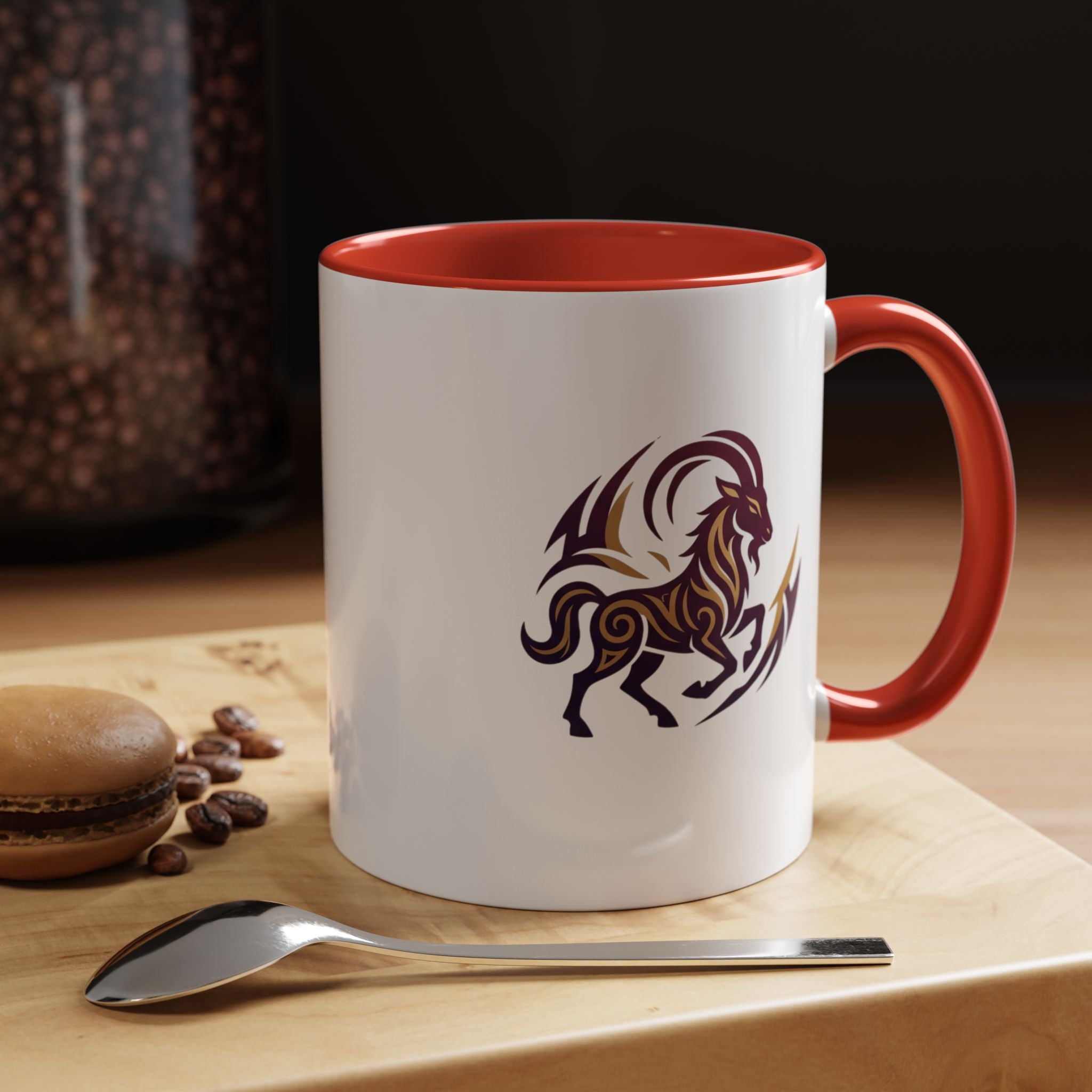 Capricorn Tribal Goat Accent Coffee Mug — Zodiac Horoscope Gift