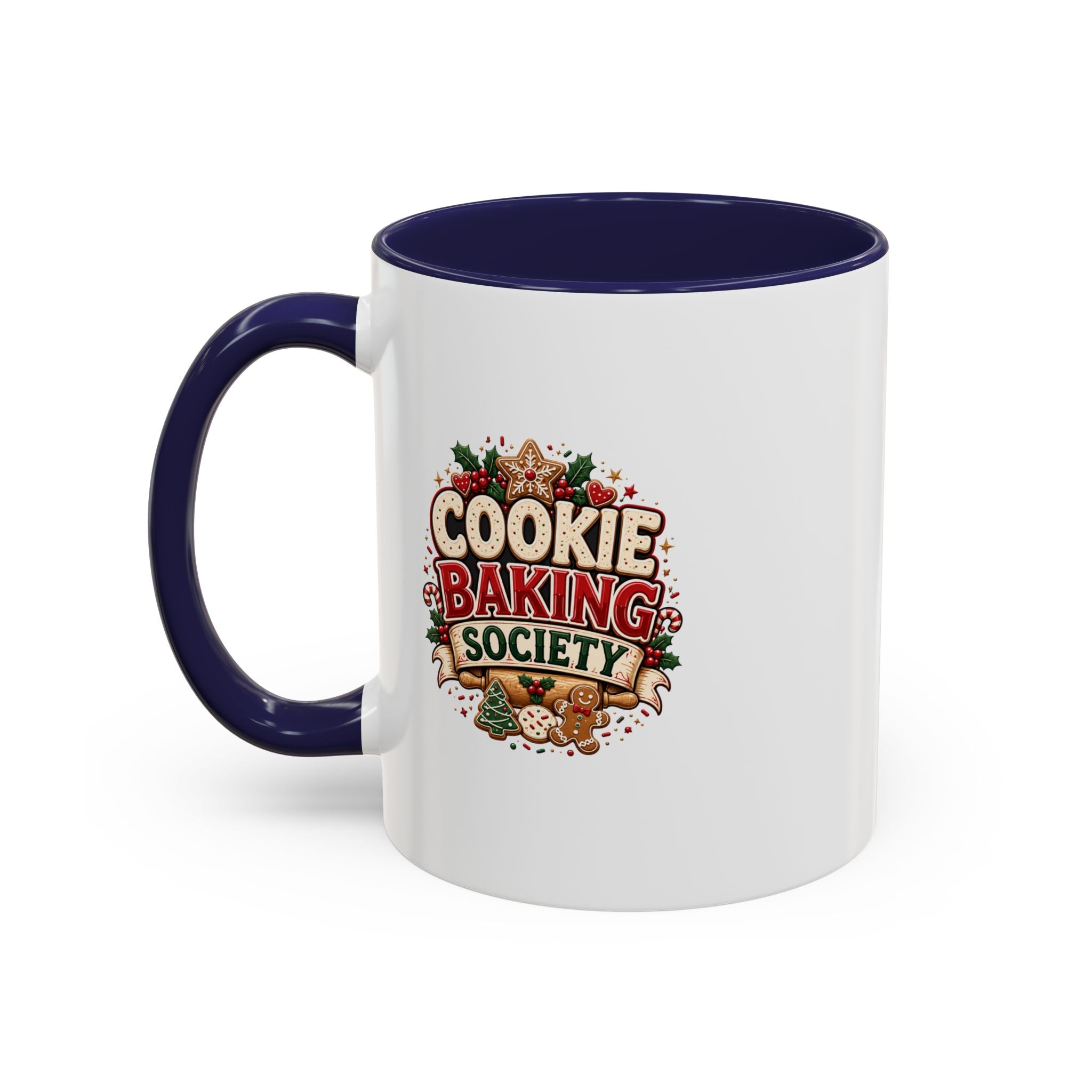 Cookie Baking Society Accent Coffee Mug — Holiday Baking Ceramic Mug