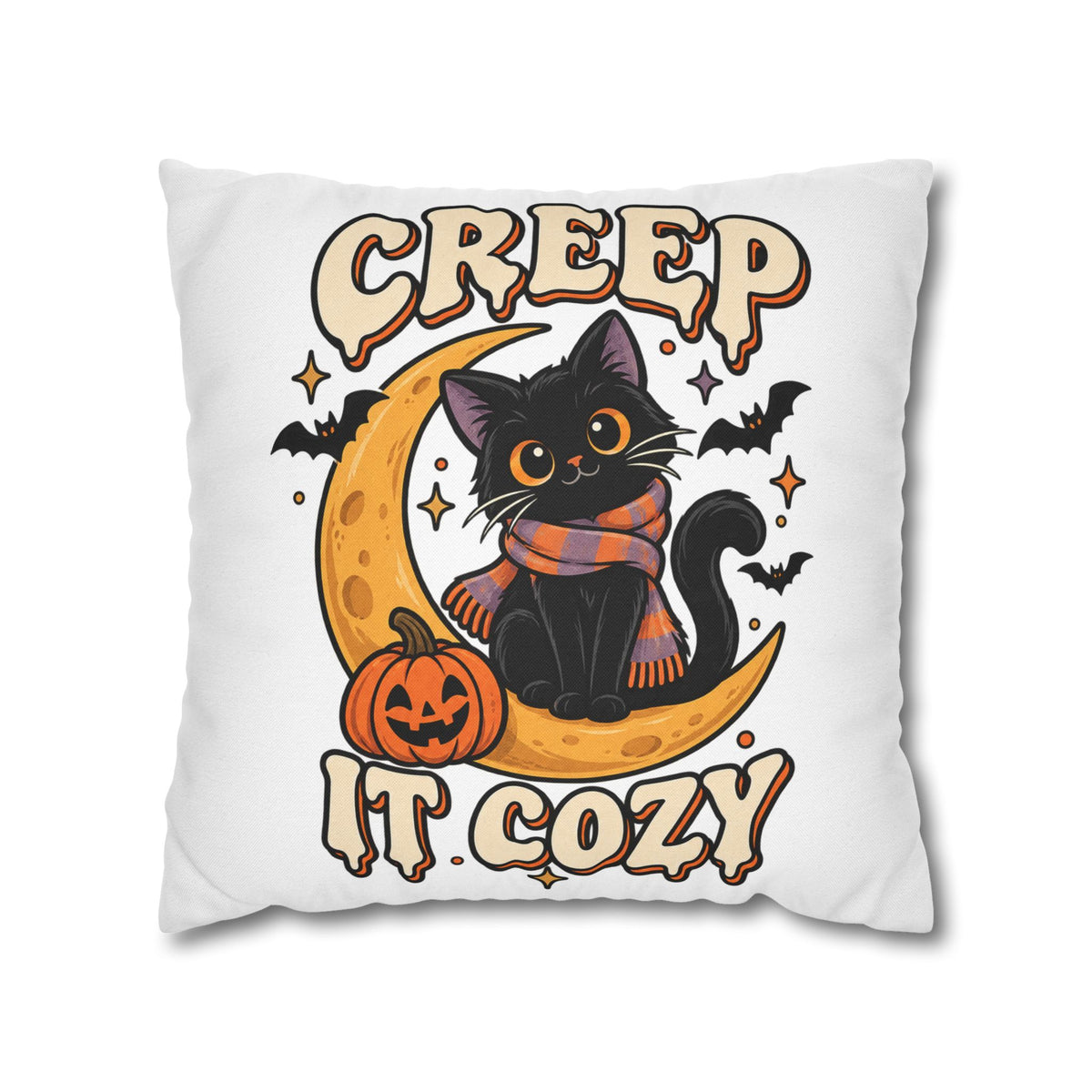 Creep It Cozy Halloween Cat Pillowcase