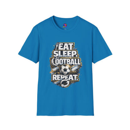 Football 'Eat Sleep Football Repeat' T-Shirt — Vintage Soccer Fan Tee