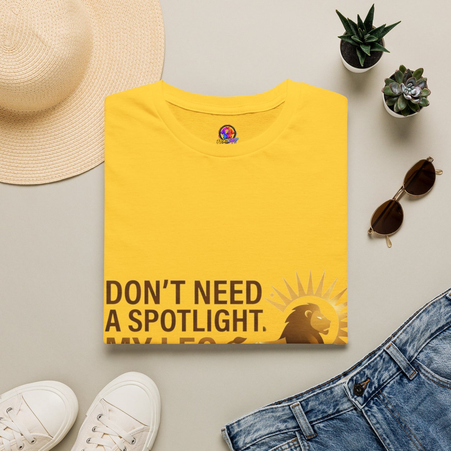 Leo T-Shirt — "Don't Need a Spotlight, My Leo Charisma Is Blinding" Zodiac Tee