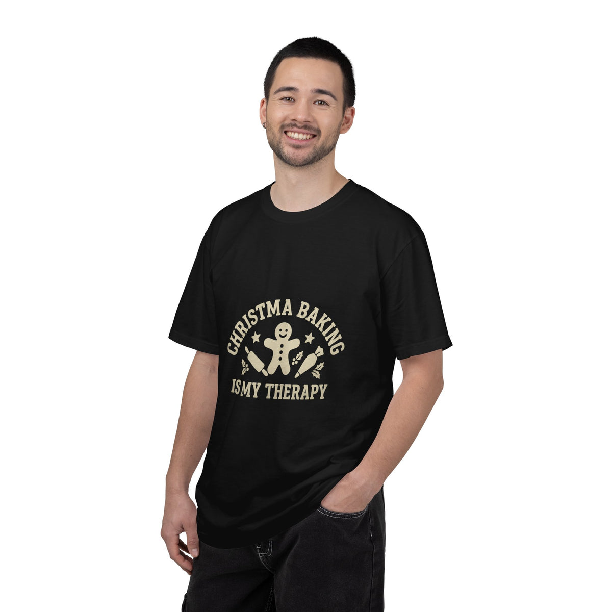 Christmas Baking T-Shirt — "Christmas Baking Is My Therapy" Gingerbread Holiday Tee- Trending Now - October 2026
