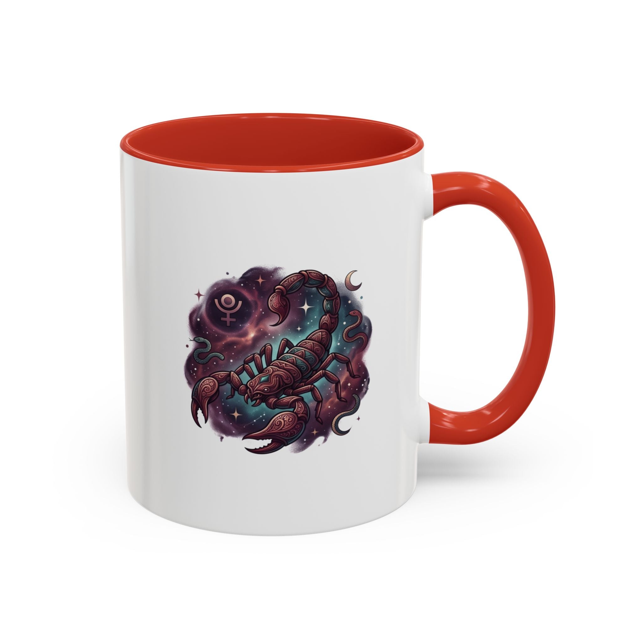 Scorpio Zodiac Accent Coffee Mug — Celestial Scorpion Astrology Design