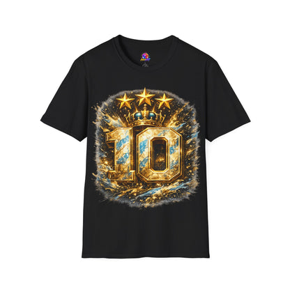 Argentina, MESSI #10 T-Shirt — Gold Crown '10' Victory Graphic Tee
