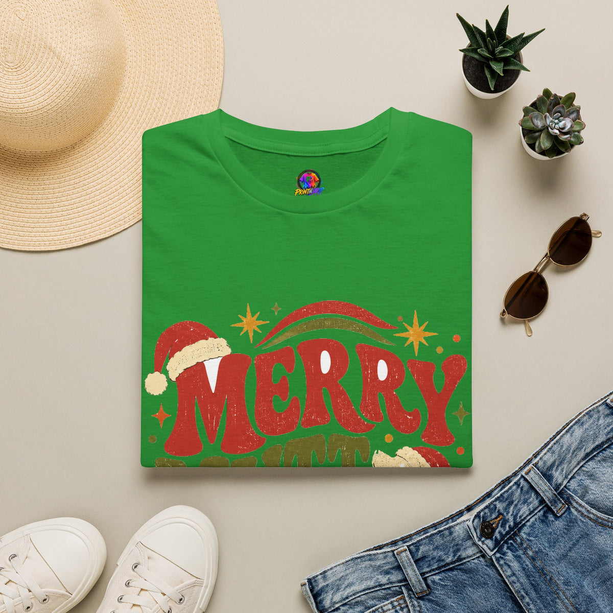 Merry Mutt Club T-Shirt — Retro Christmas Dog Lover Tee
