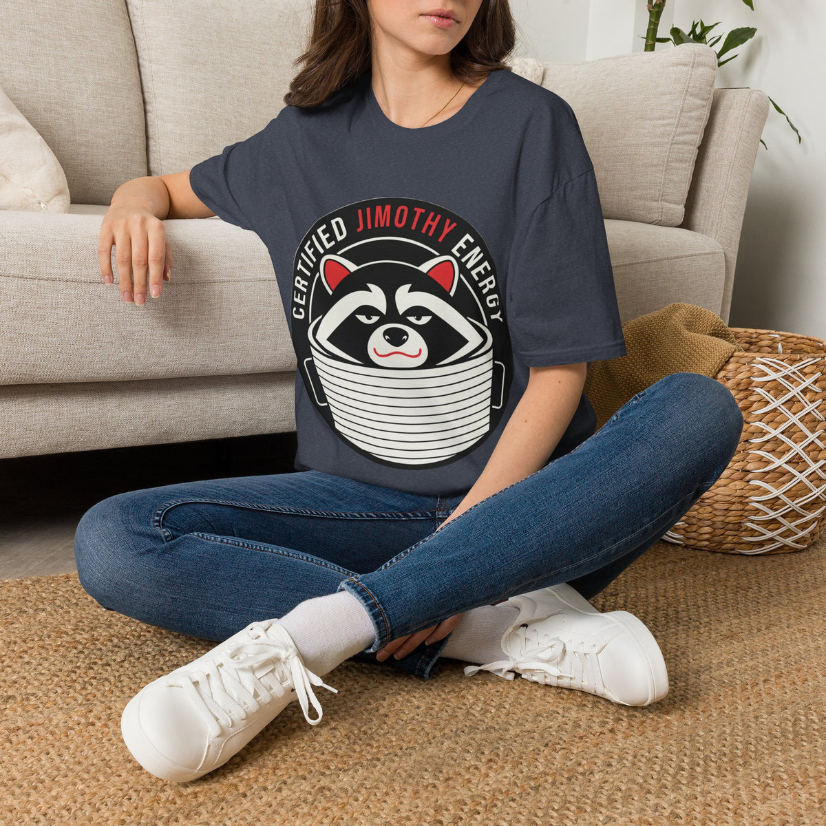 Jimothy Energy T-Shirt — Certified Raccoon Graphic Tee - Trending Now - August 2026