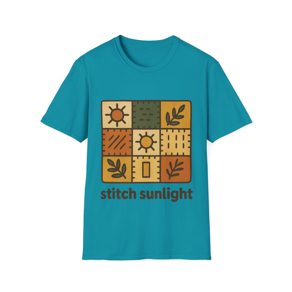 T-Shirt — Rustic Sunflower Patchwork “Catch Sunlight” Graphic Tee - Trending Now - September 2026