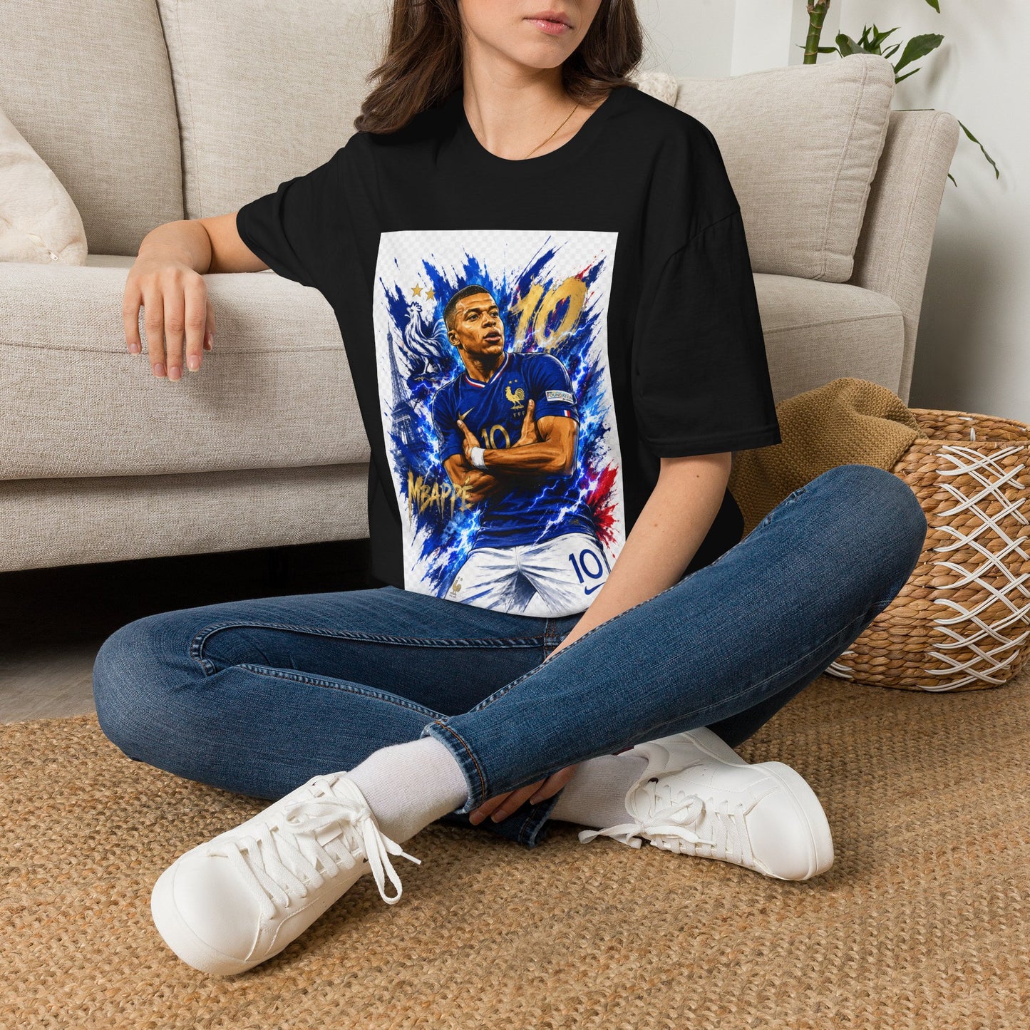France Mbappé Soccer T-Shirt — #10 Blue Action Portrait Tee