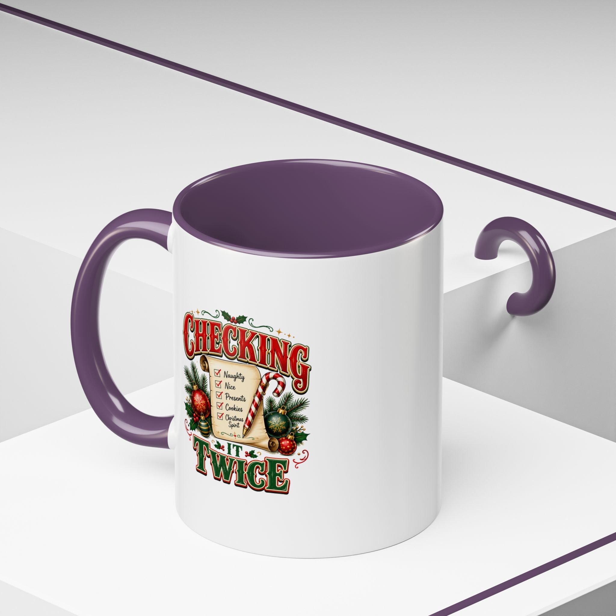 Checking It Twice Christmas Coffee Mug — Holiday Checklist Design