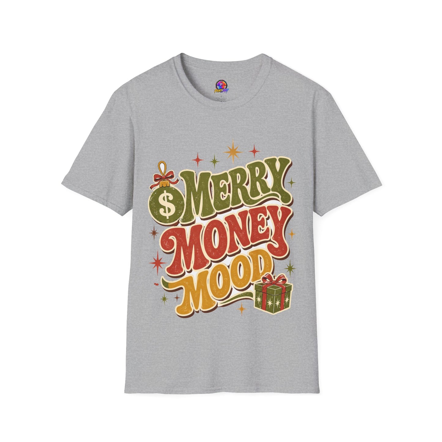 Merry Money Mood T‑Shirt — Retro Holiday Graphic Tee