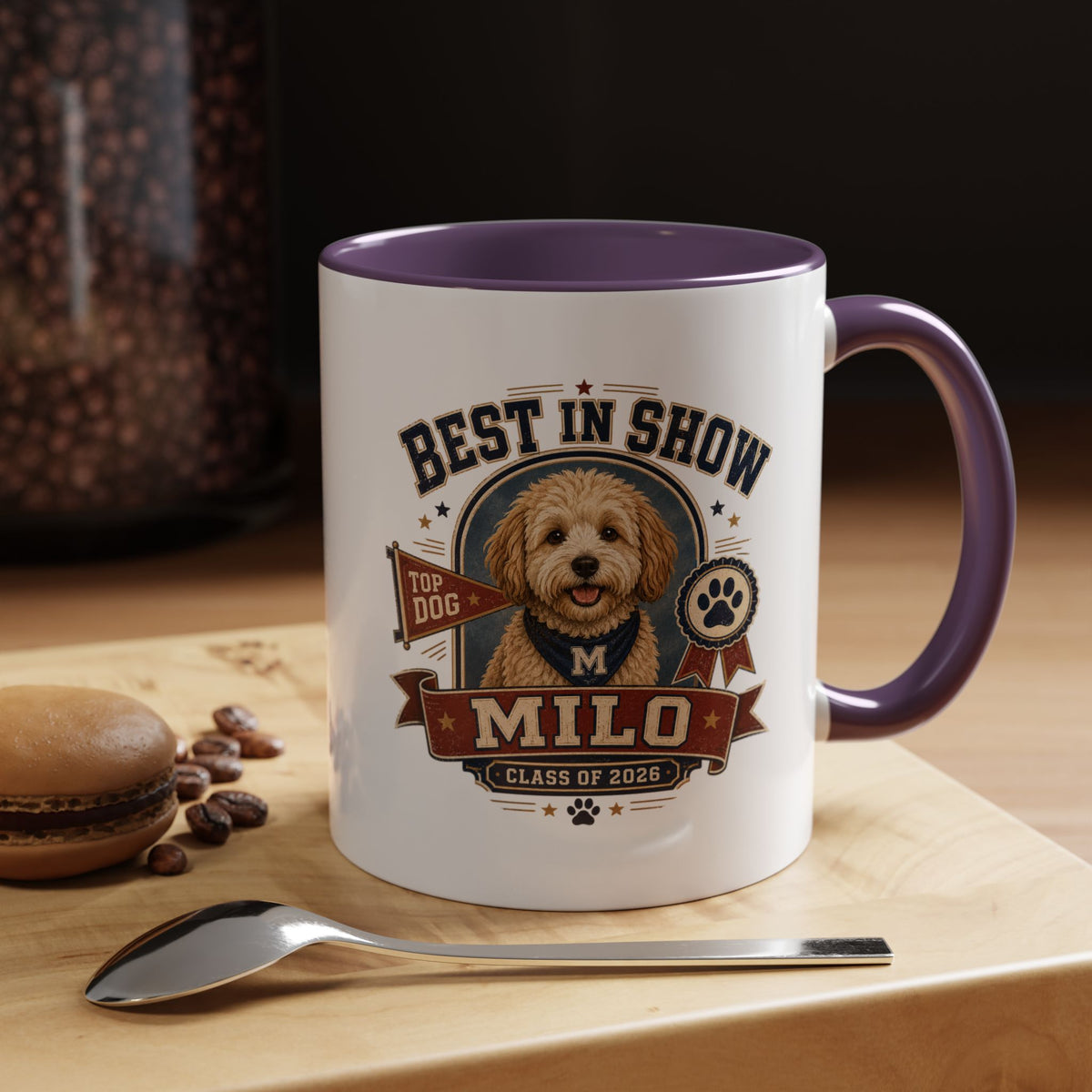 Milo Bailey Dog Dad Mom Best in Show Milo Coffee Mug — Personalized Dog Portrait Accent Mug