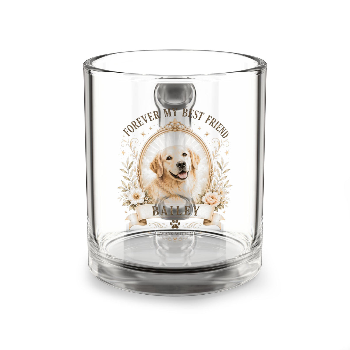 Glass Mug, 10oz Milo Bailey Dog Dad Mom Glass Mug, 10oz