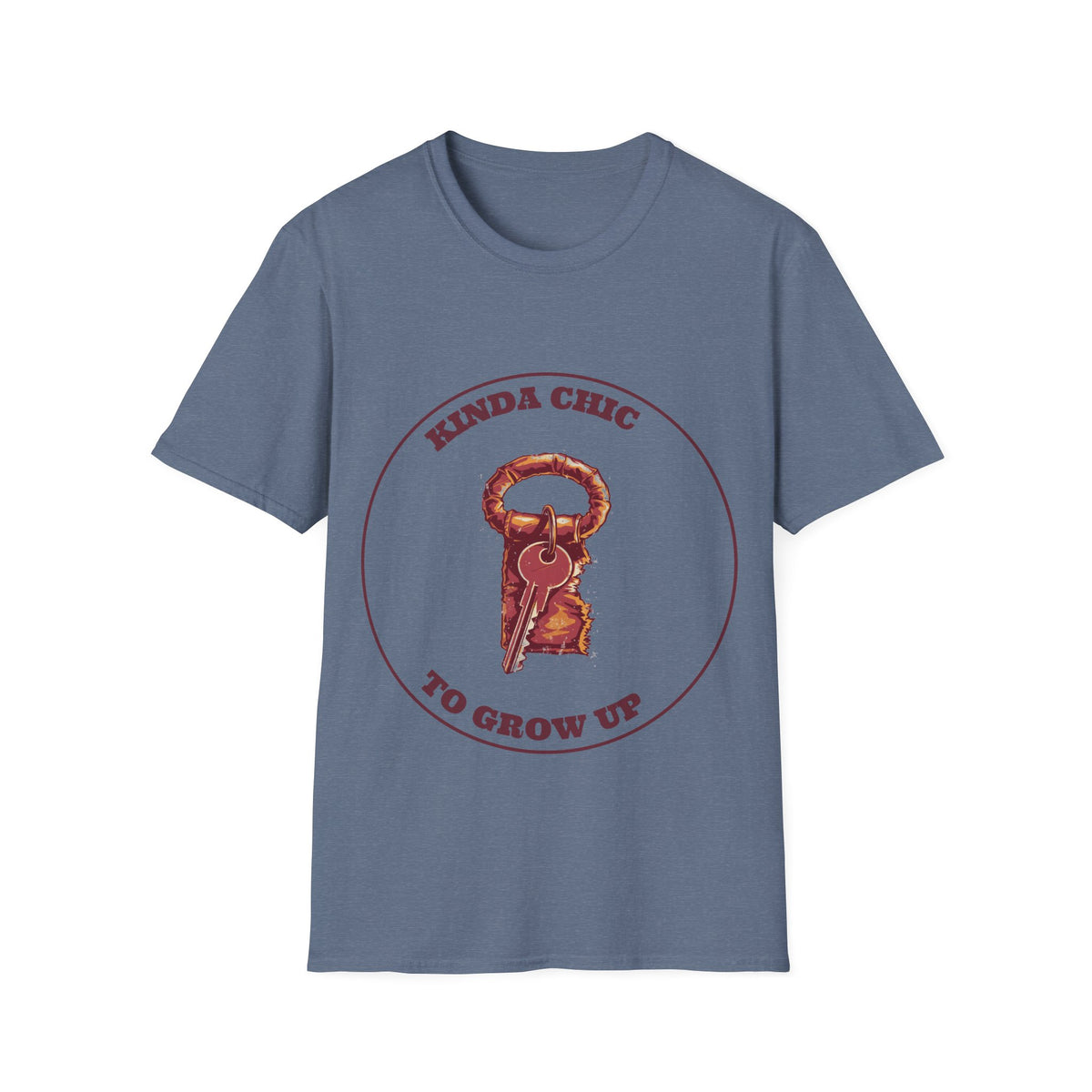 "Kinda Chic To Grow Up" Vintage Key Graphic Tee - Funny Relatable Aesthetic White T-Shirt - Trending Now - September 2026
