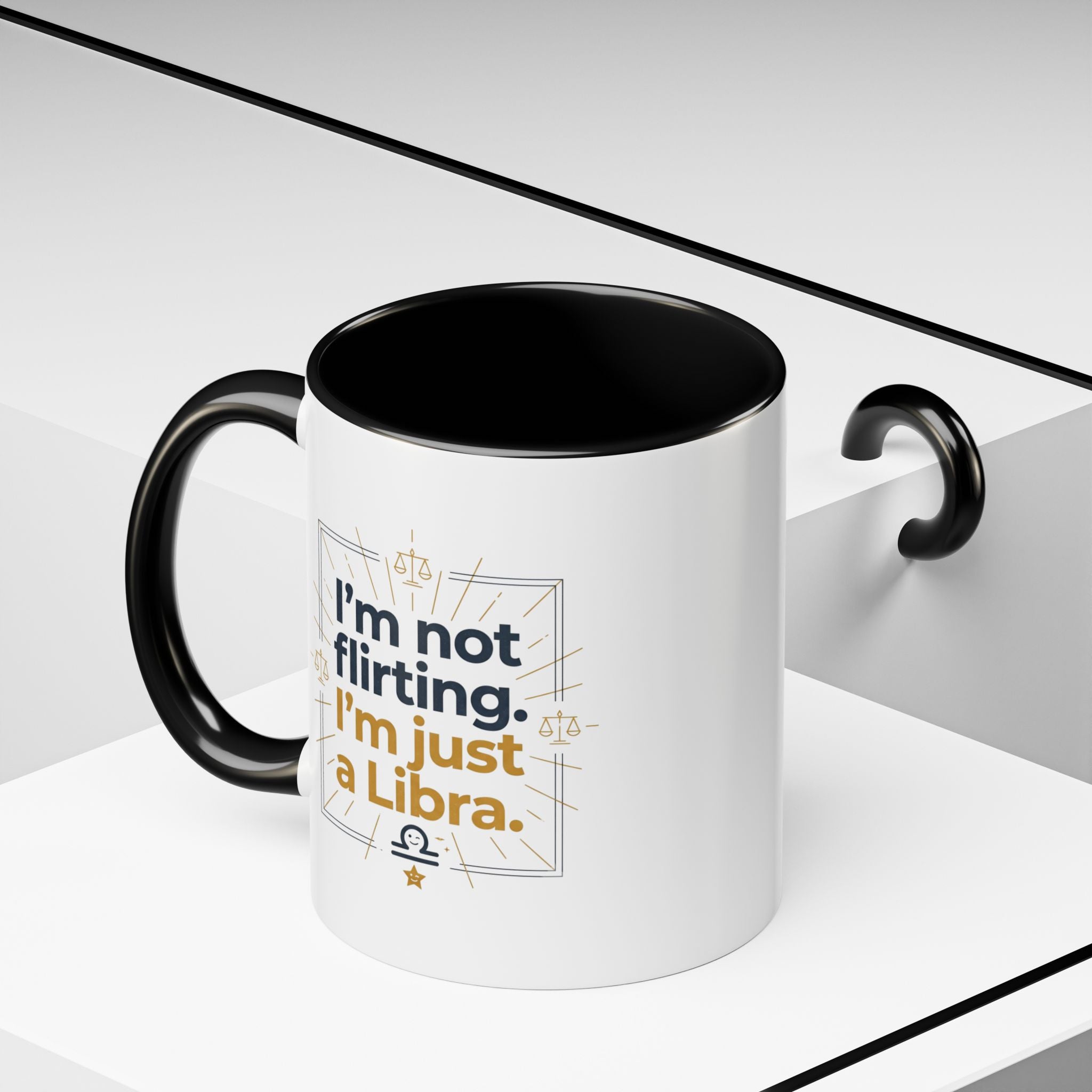 Libra Coffee Mug - "I'm Not Flirting, I'm Just a Libra" Accent Mug