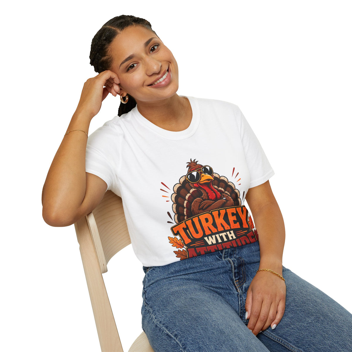 Thanksgiving T-Shirt Turkey With Attitude T-Shirt — Funny Thanksgiving Turkey Graphic Tee