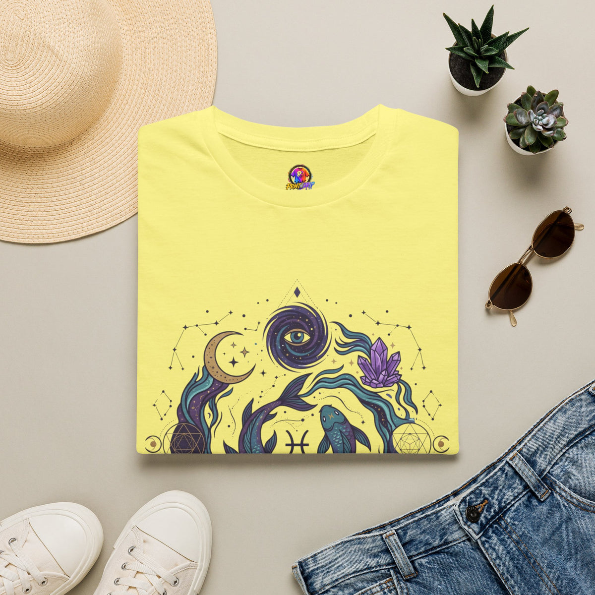 Pisces Mystic Vibes T-Shirt — Astrology Zodiac Tee with 'My vibe is mystical'