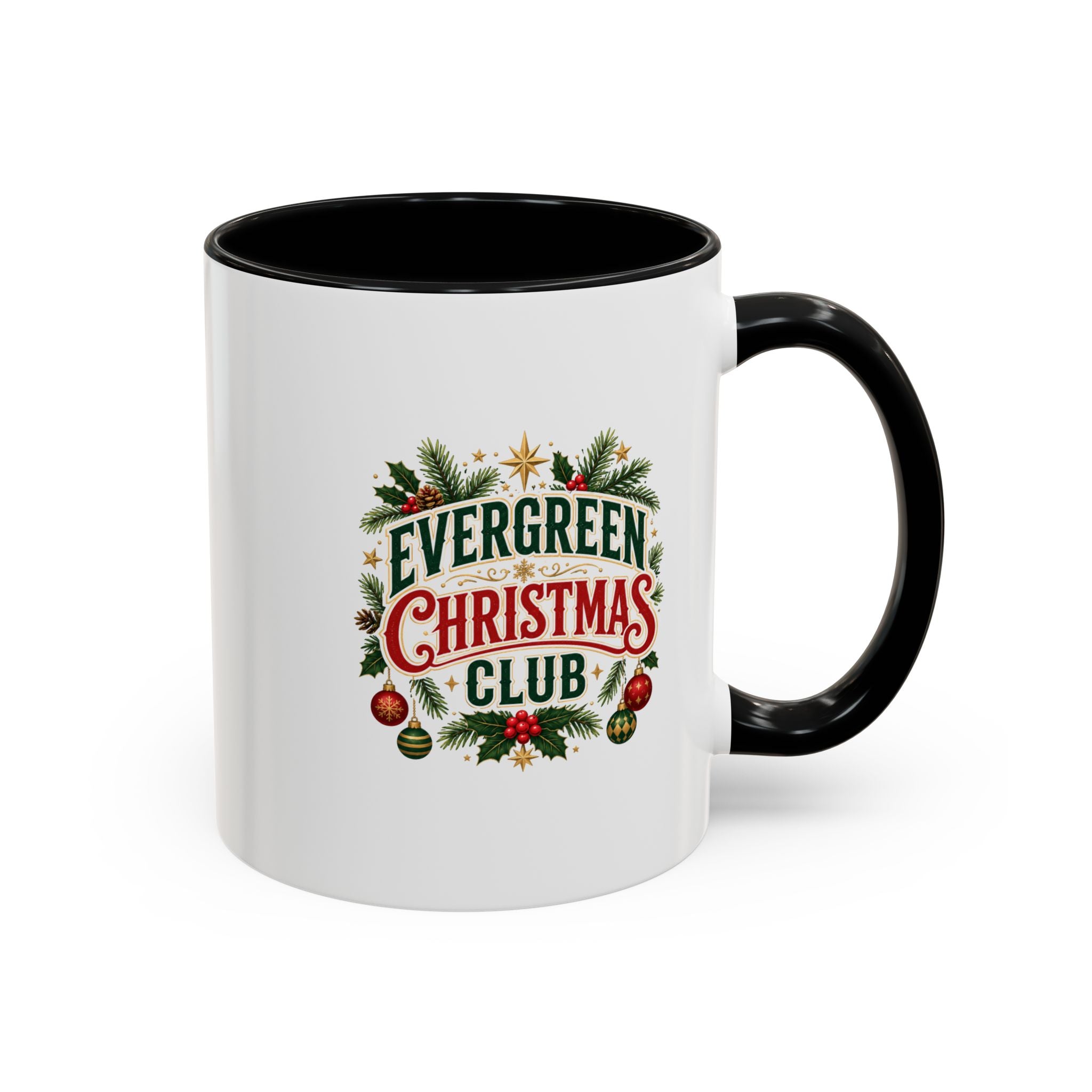 Evergreen Christmas Club Accent Coffee Mug – Festive Holiday Tea & Coffee Cup