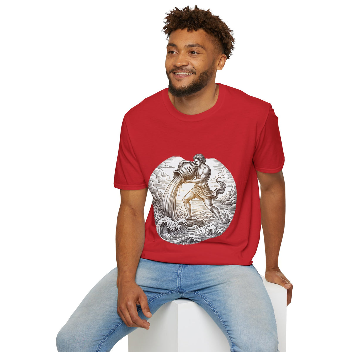 Aquarius Zodiac T-Shirt — Vintage Water Bearer Astrology Tee