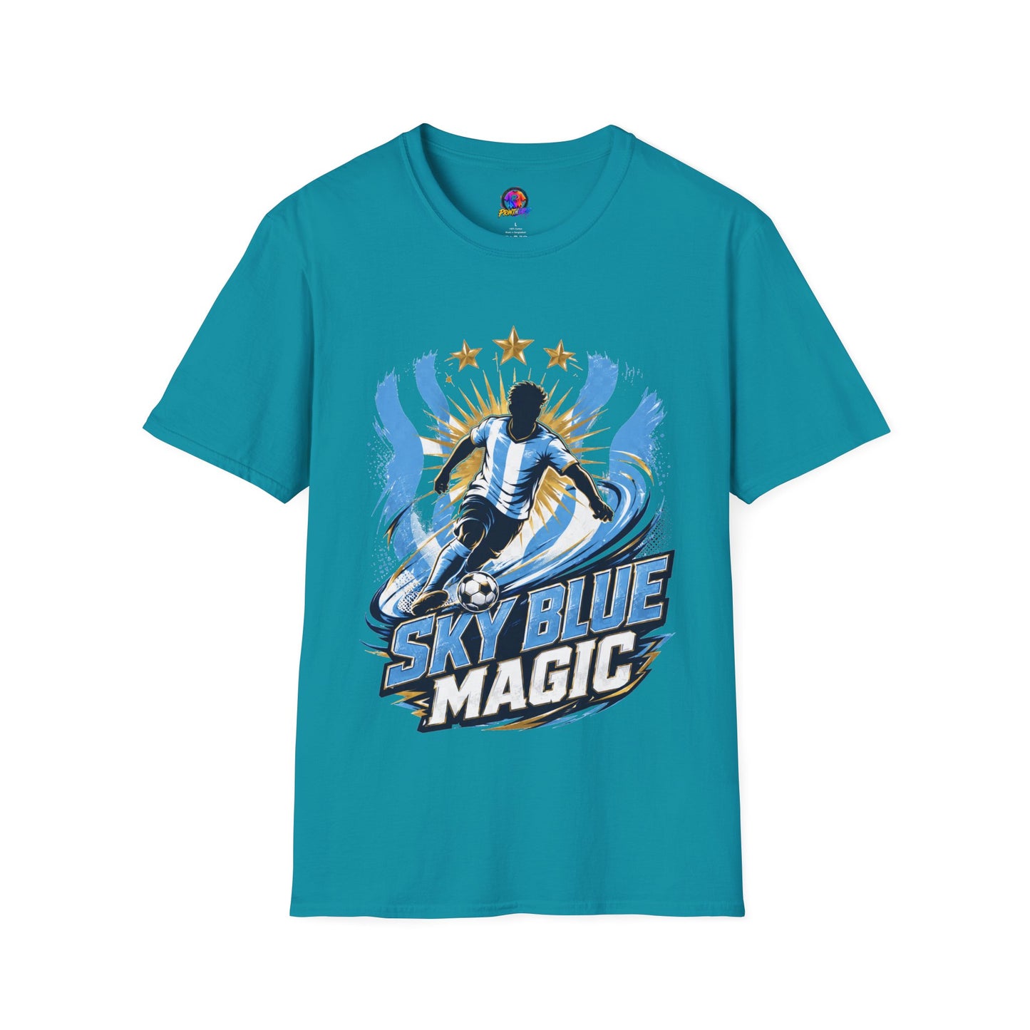 Argentina Sky Blue Magic Soccer T-Shirt — Argentinian Football Player Graphic Tee