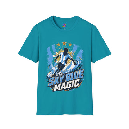 Argentina Sky Blue Magic Soccer T-Shirt — Argentinian Football Player Graphic Tee