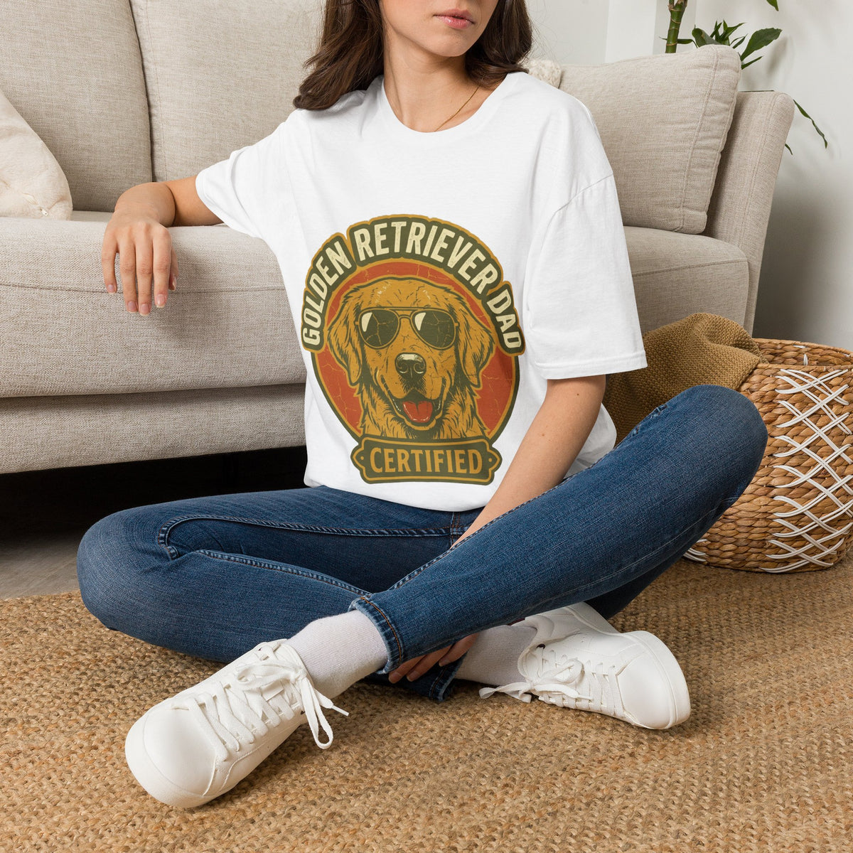 Golden Retriever Dad T-Shirt — Certified Retro Dog Dad Tee