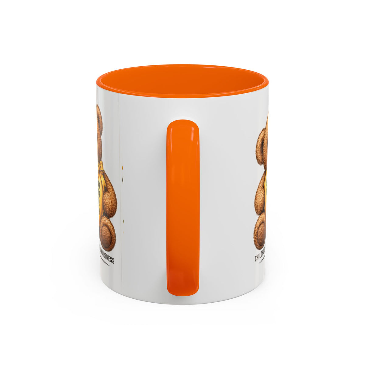 Childhood Cancer Awareness Coffee Mug — 'Stronger Brighter Kinder Braver' Teddy