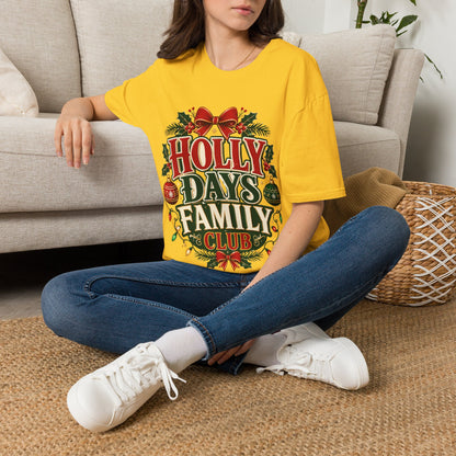 Holly Days Family Club T‑Shirt — Festive Christmas Holiday Tee