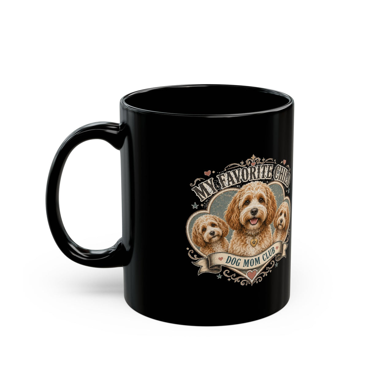 Milo Bailey Dog Mom Mug — “My Favorite Child: Dog Mom Club” Black Coffee Cup