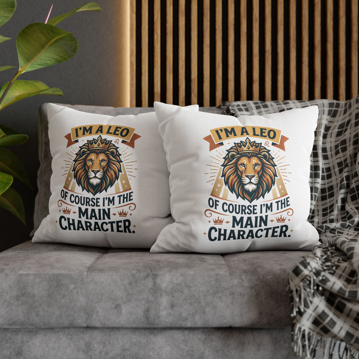 Leo Zodiac The Main Character Spun Polyester Square Pillowcase