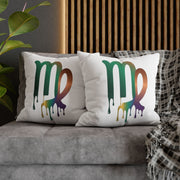Virgo Zodiac Drip Pillowcase — Colorful Astrology Square Throw Pillow Cover