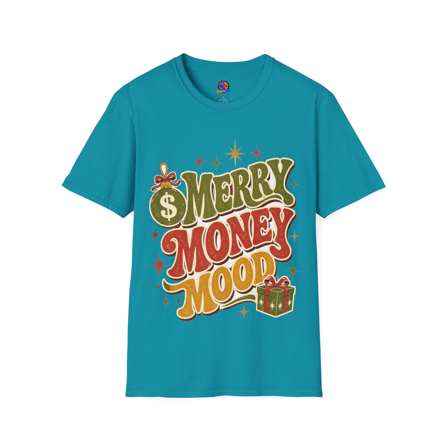 Merry Money Mood T‑Shirt — Retro Holiday Graphic Tee