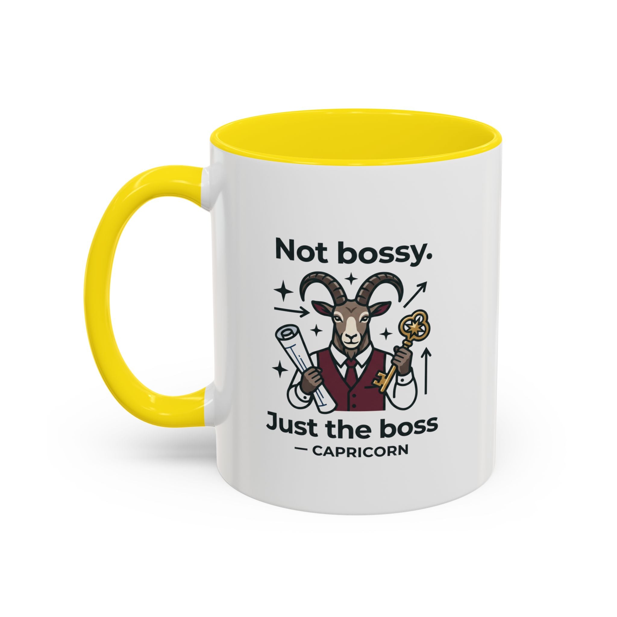 Capricorn Coffee Mug — "Not Bossy, Just the Boss" Zodiac Accent Mug (11/15oz)