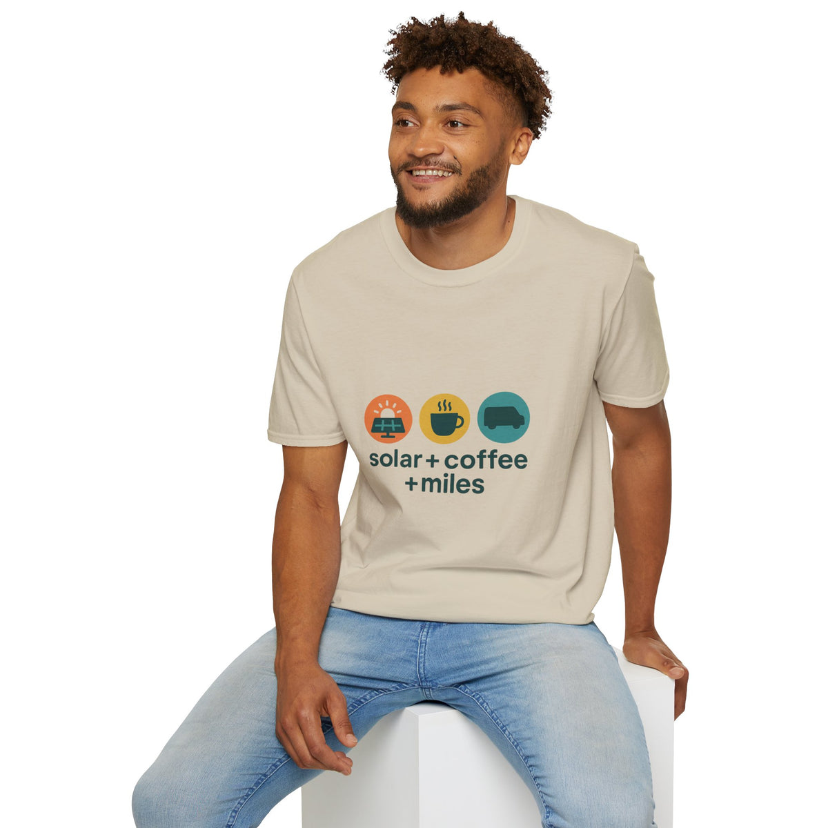 Minimalist Coffee & Camper Icons T-Shirt — Cozy Road Trip Vibes - Trending Now - August 2026