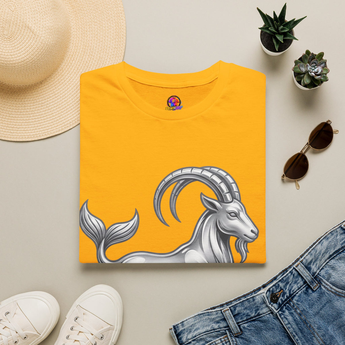 Capricorn Goat Zodiac T-Shirt — Mythical Sea-Goat Horoscope Tee