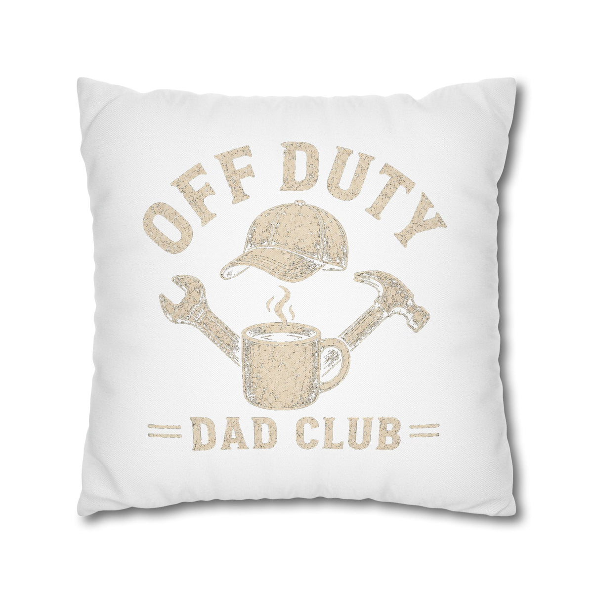 Off Duty Dad Club Pillowcase — ‘Off Duty’ Coffee & Tools Decorative Throw Pillowcase Milo Bailey Dog Dad Mom