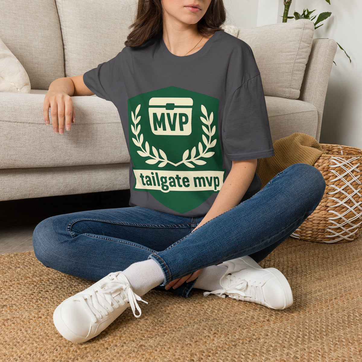MVP Tailgate T-Shirt — Vintage Green MVP Badge Tee - Trending Now - August 2026