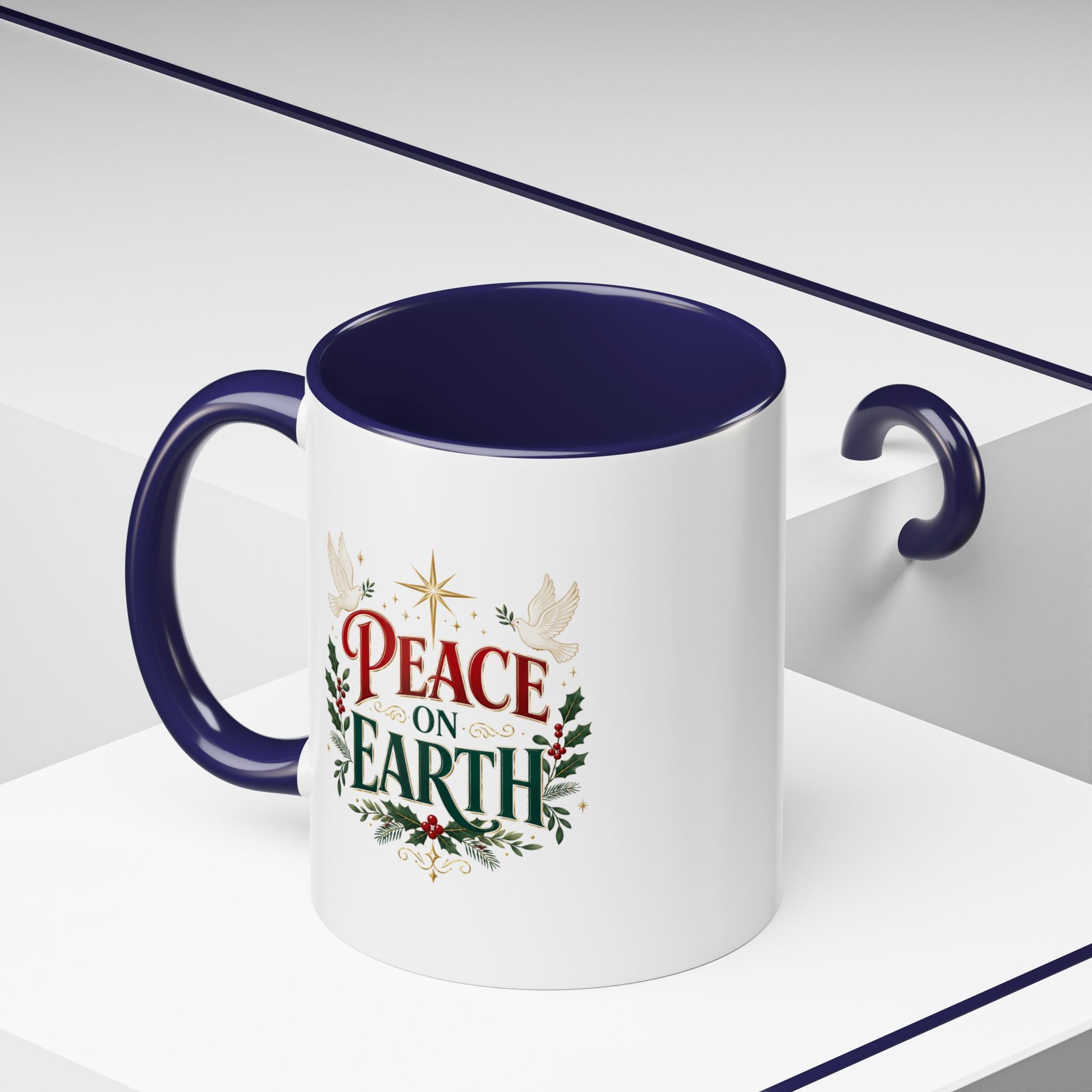 Peace on Earth Coffee Mug — Holiday Christmas Accent Mug