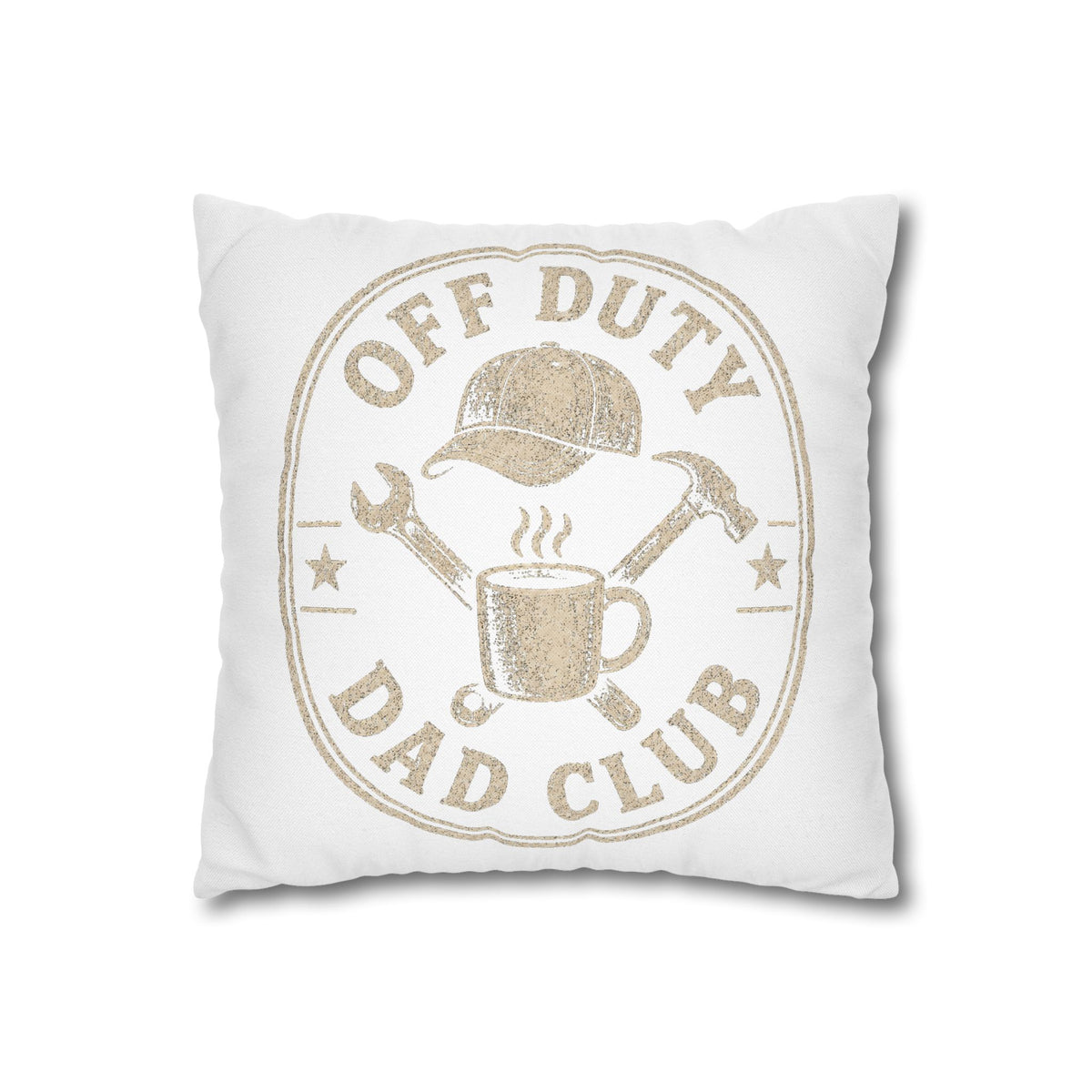 Off Duty Dad Club Pillowcase — Decorative Throw Pillow Cover for Father’s Day Milo Bailey Dog Dad Mom