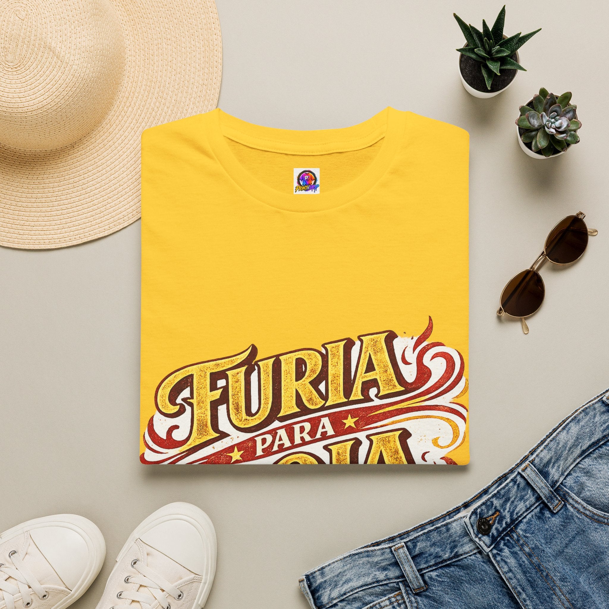 Spain Furia Para Roja T-Shirt — Vintage Flame Spanish Pride Soccer Tee