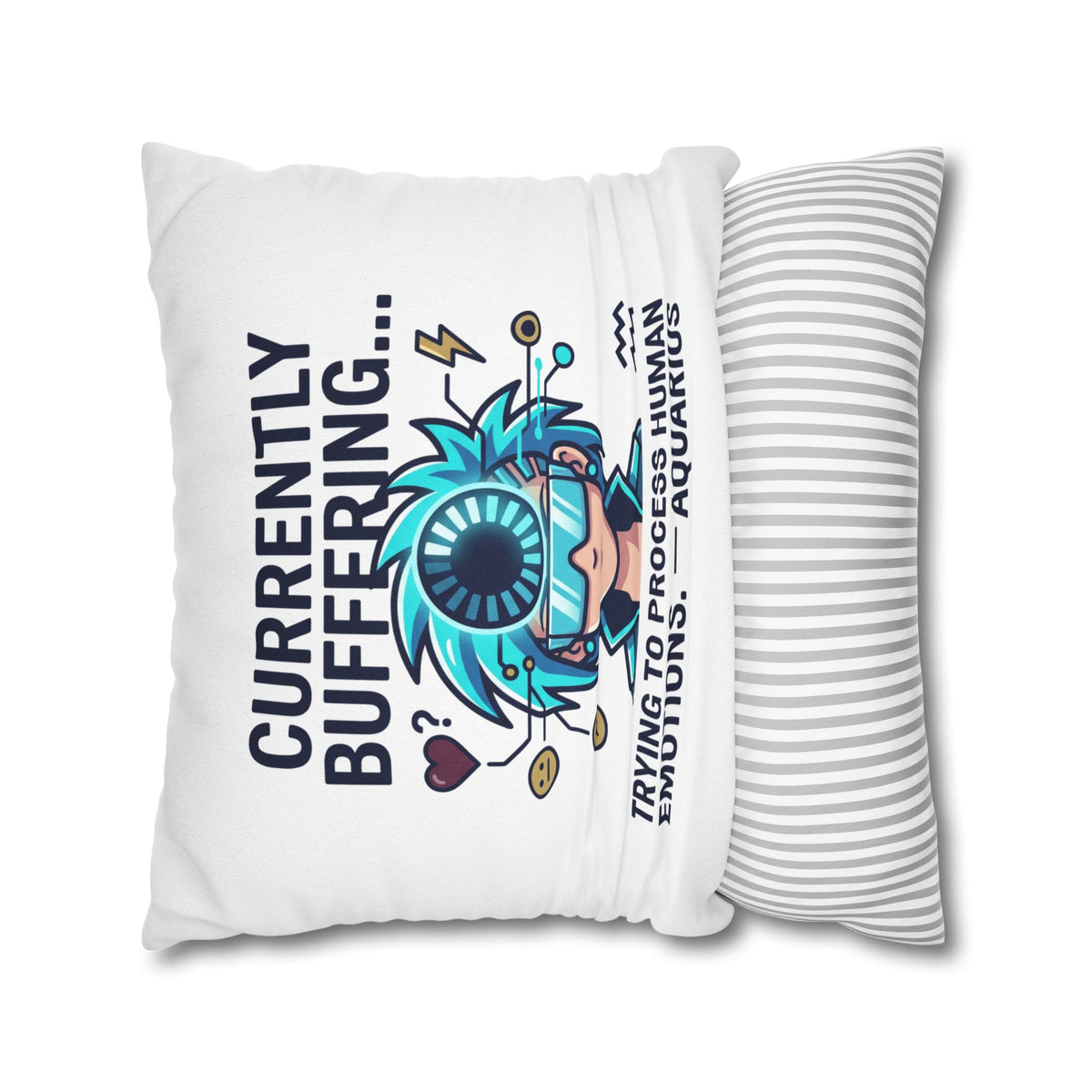 Aquarius Zodiac Spun Polyester Square Pillowcase