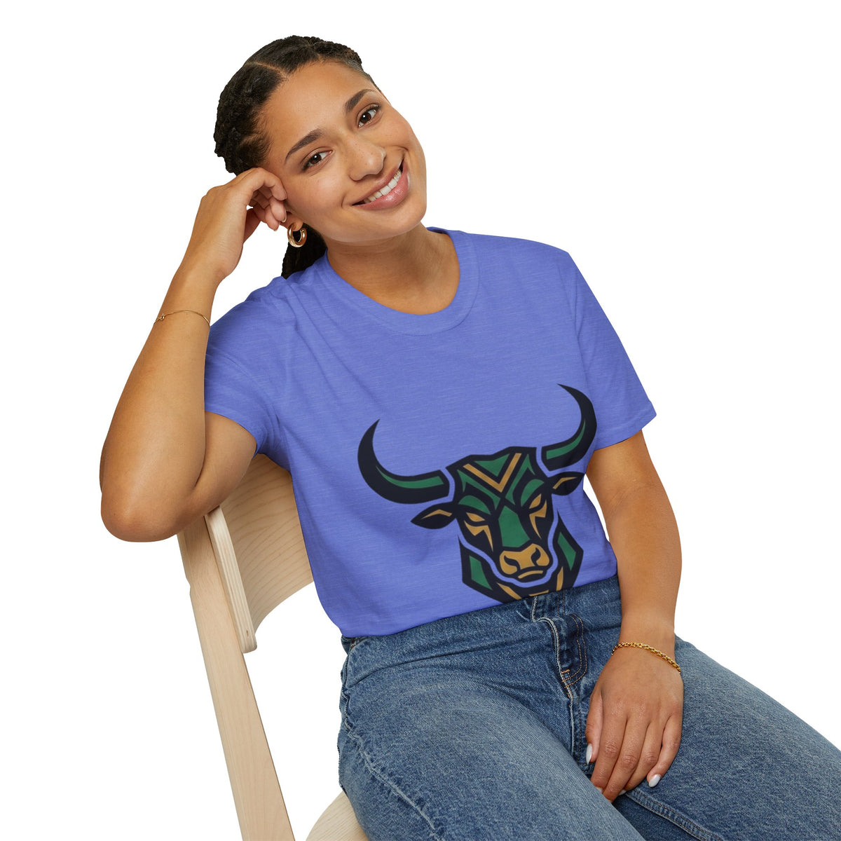 Taurus Bull Head T-Shirt — Geometric Tribal Bull Graphic Tee